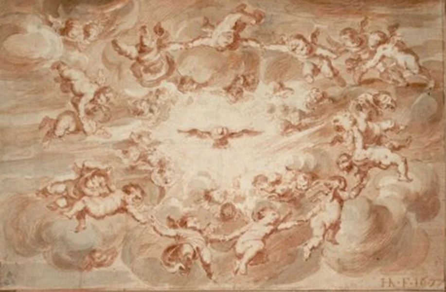 1630-Hendrik Abbé - Spirito Santo in mezzo a un cerchio di angeli